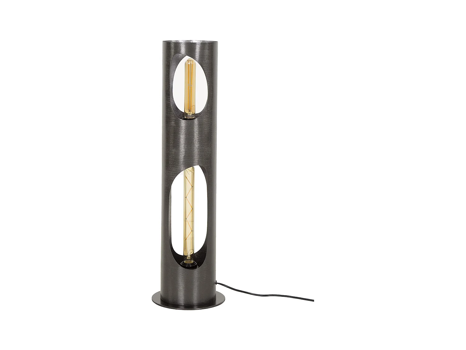 Lampadaire Organic Ø20 Cylindre - Nickel Noir
