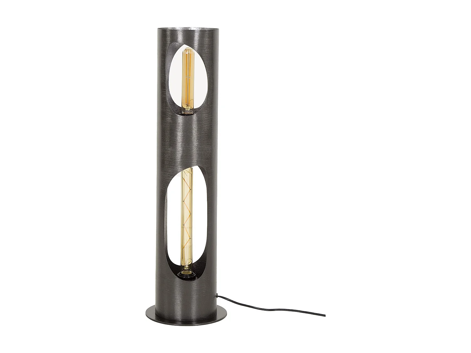 Lampadaire Organic Ø20 Cylindre - Nickel Noir