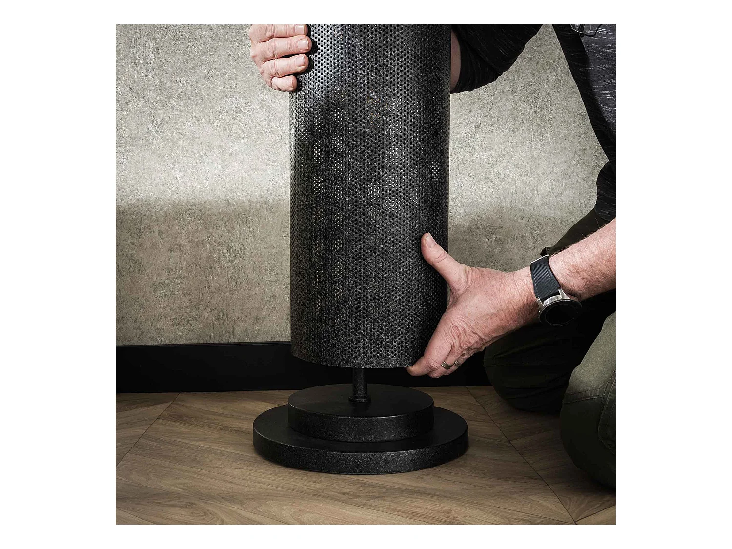 Vloerlamp 5L Koker Mesh - Artic Zwart