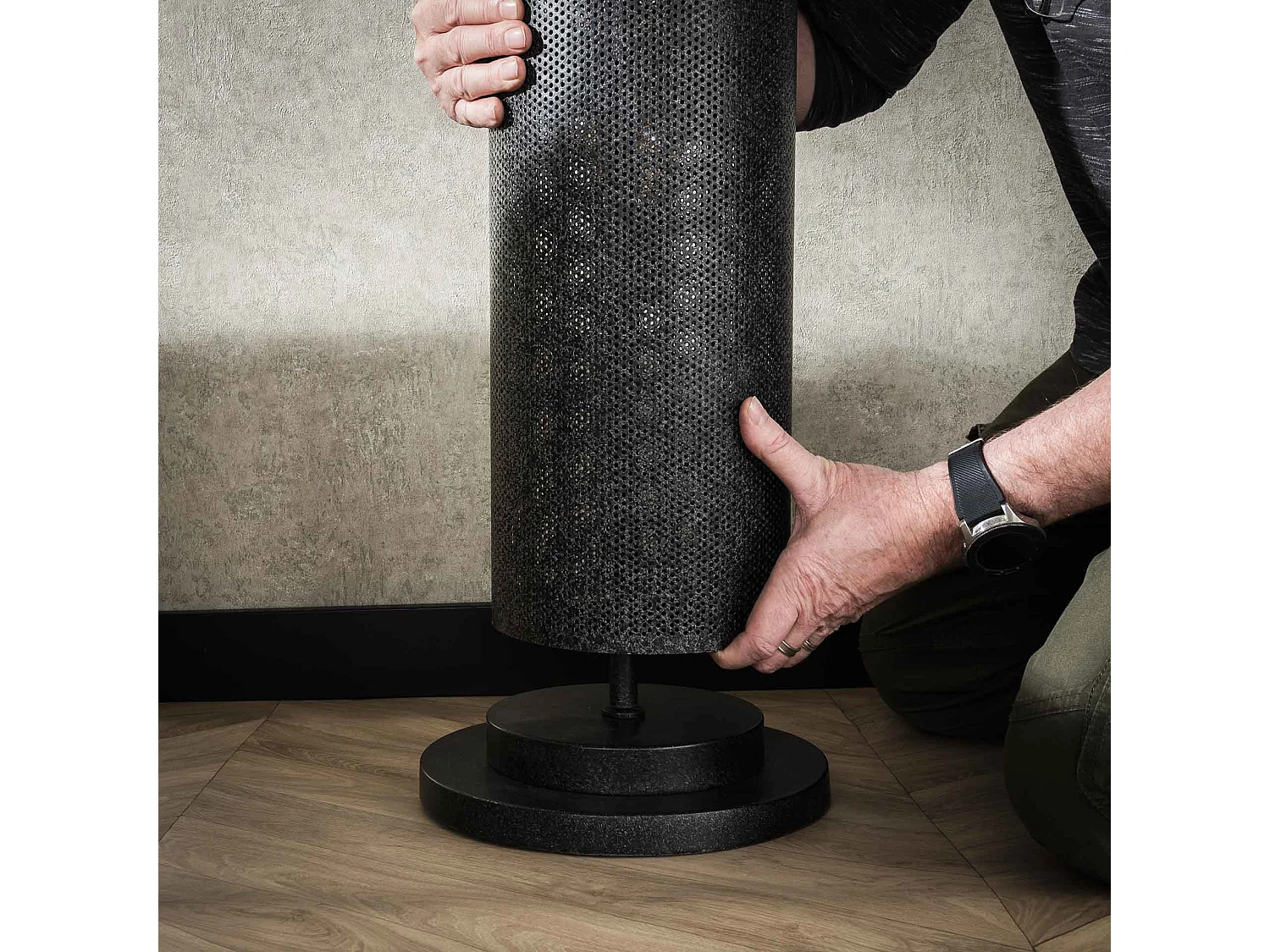 Vloerlamp 5L Koker Mesh - Artic Zwart