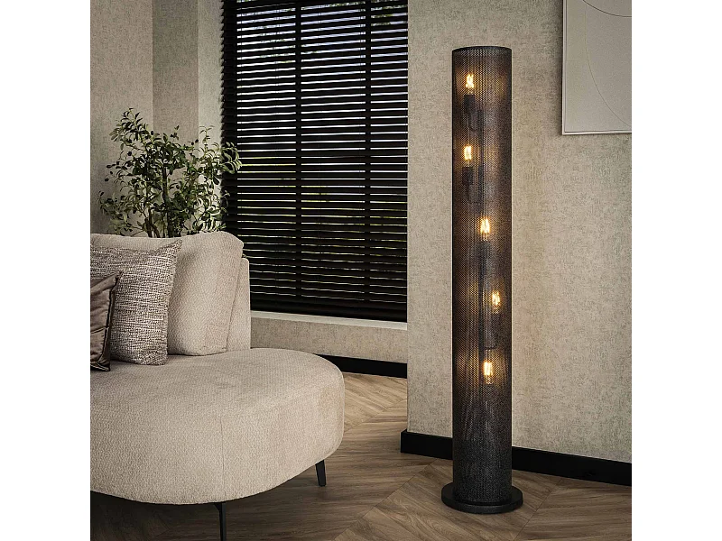 Lampadaire Tube Mesh 5L - Noir Artic