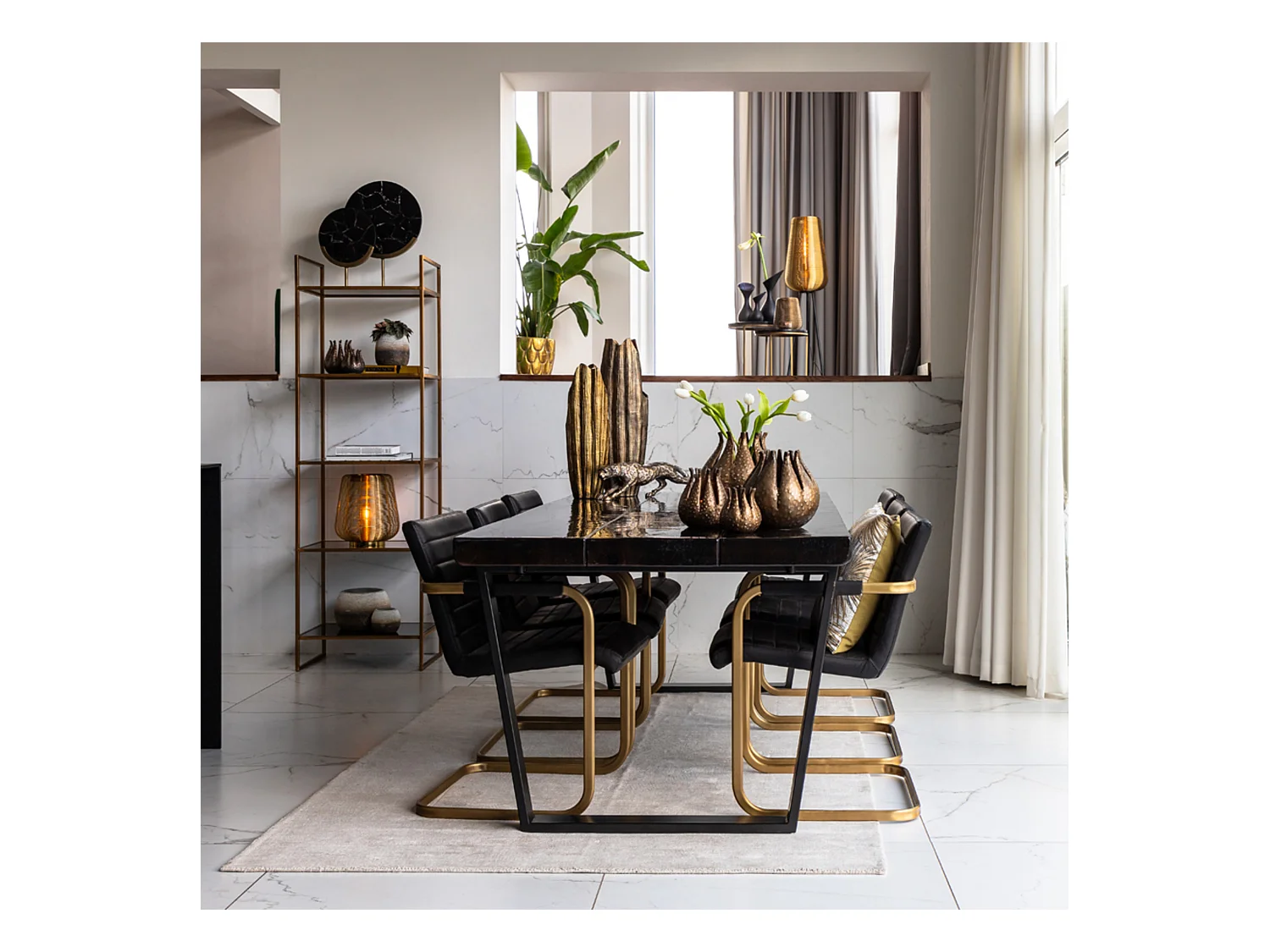 Lampadaire ADETA - Ø37x147cm - Doré