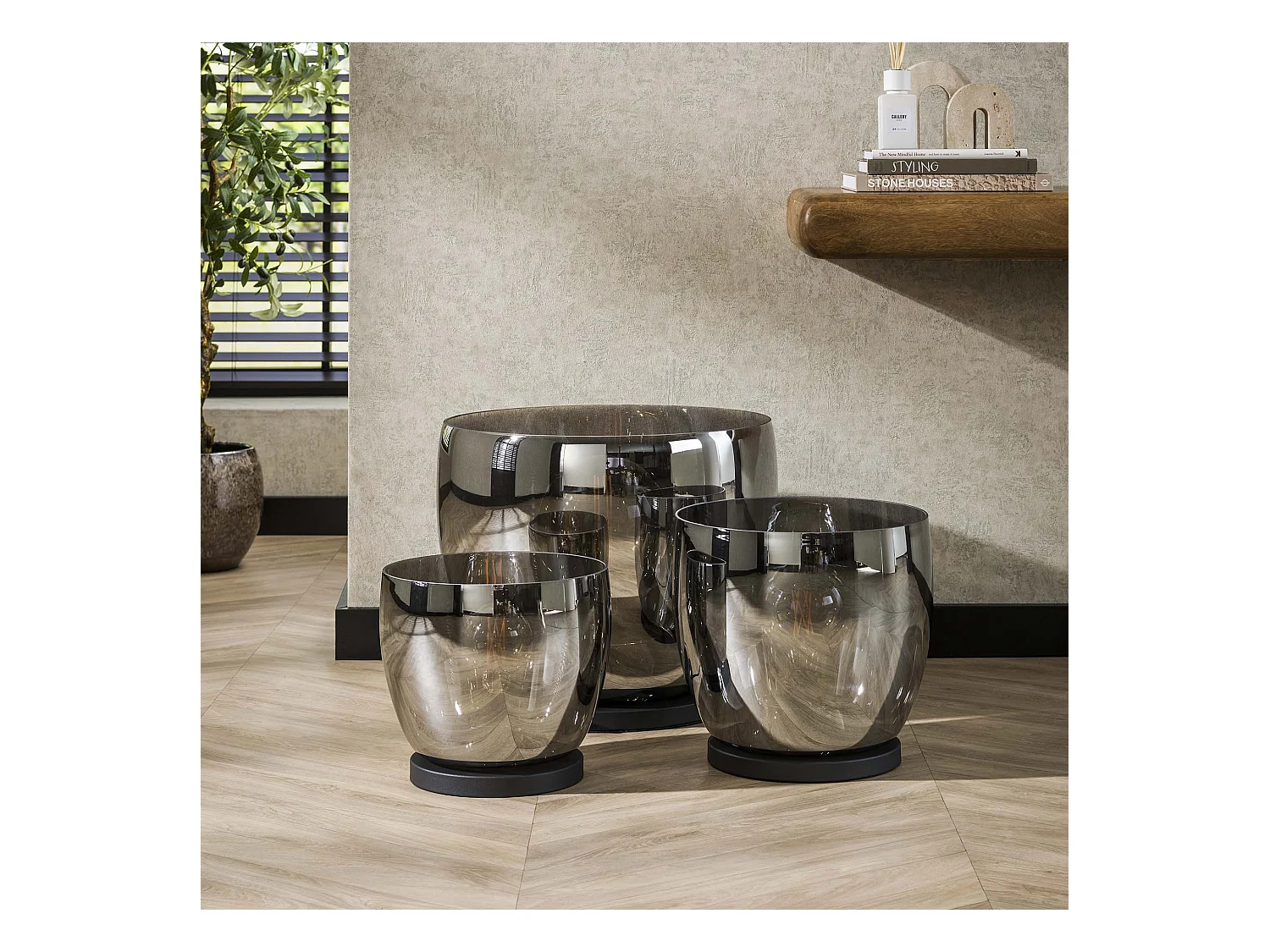 Lampadaire UP XL - Verre Gris Fumé - Ø33