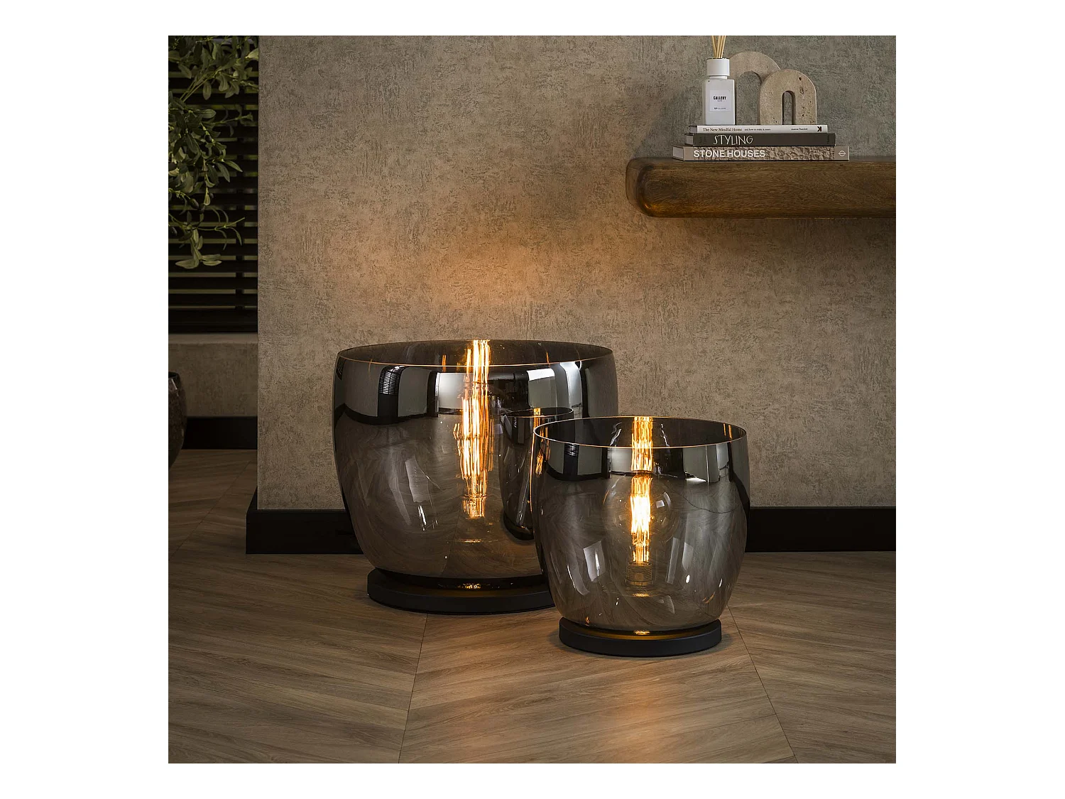 Lampadaire UP XL - Verre Gris Fumé - Ø33