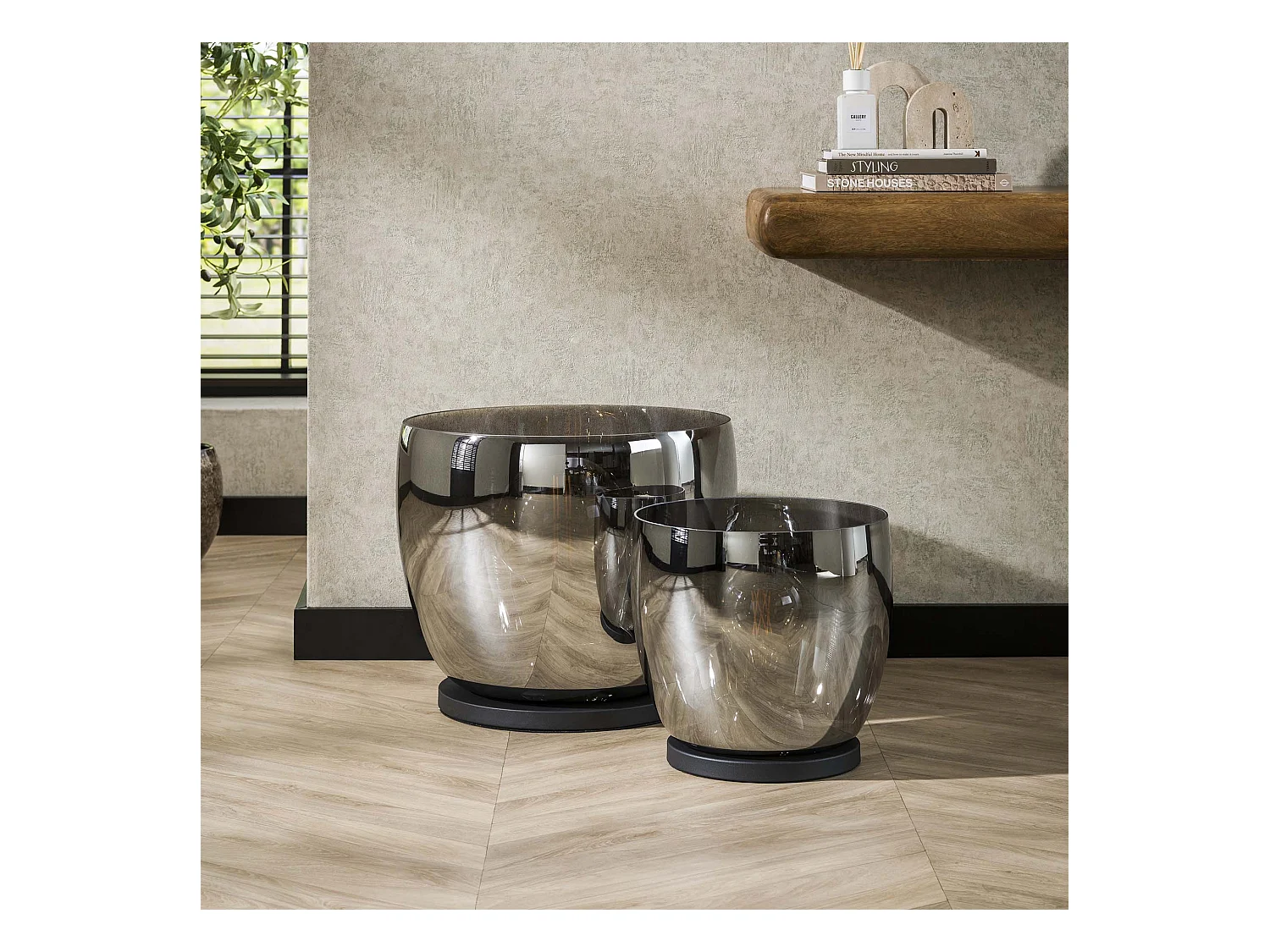 Lampadaire UP XL - Verre Gris Fumé - Ø33