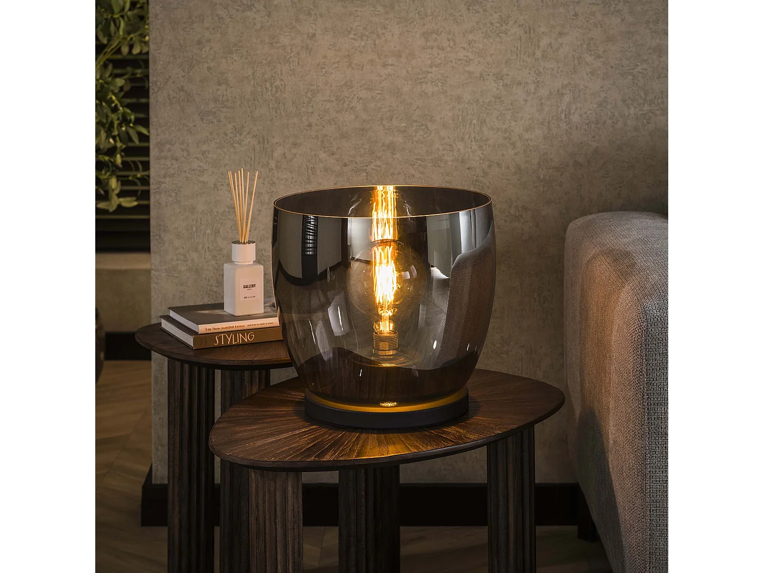 Lampadaire UP XL - Verre Gris Fumé - Ø33