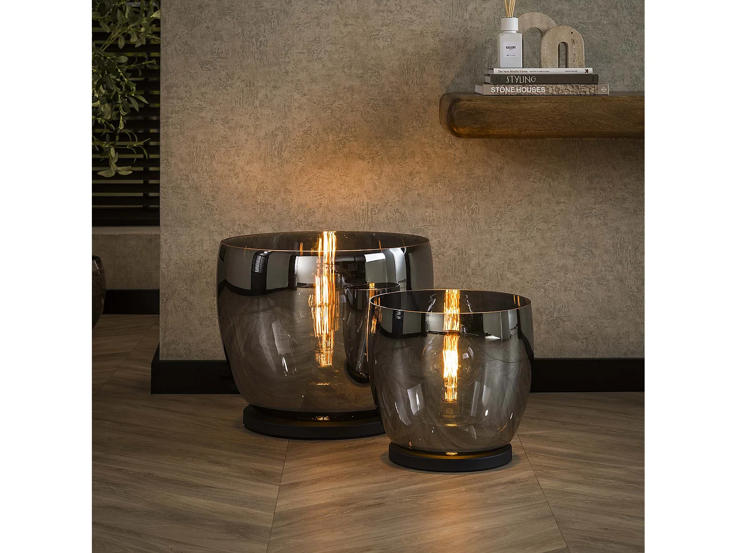 Lampadaire UP XL - Verre Gris Fumé - Ø33