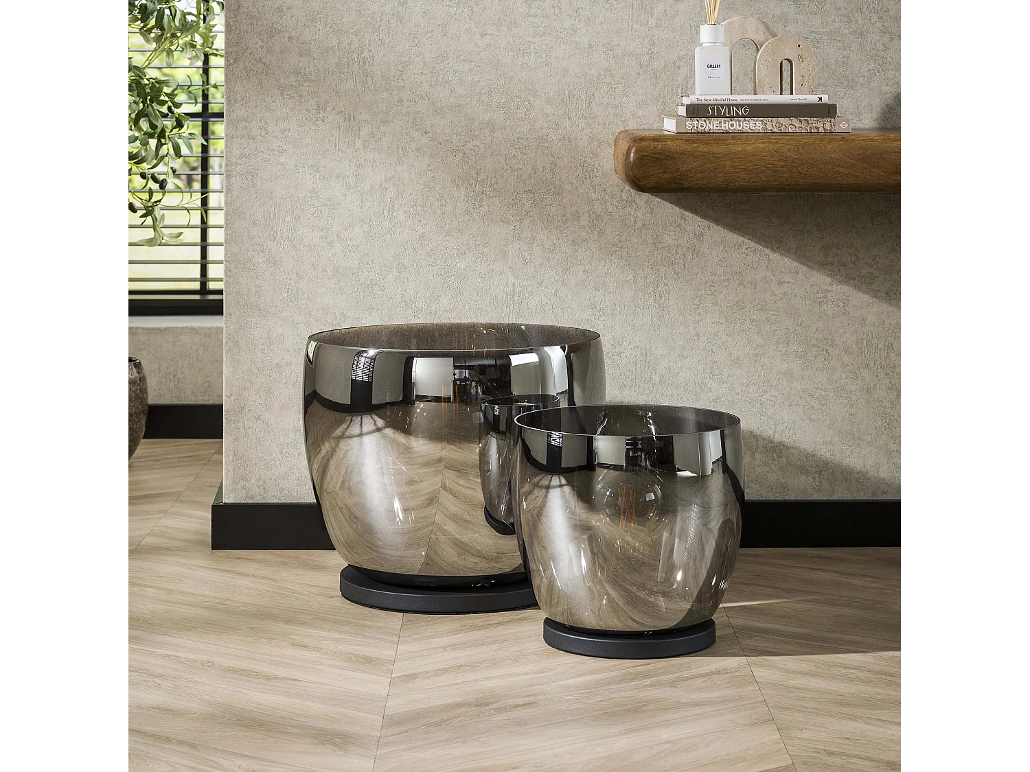 Lampadaire UP XL - Verre Gris Fumé - Ø33