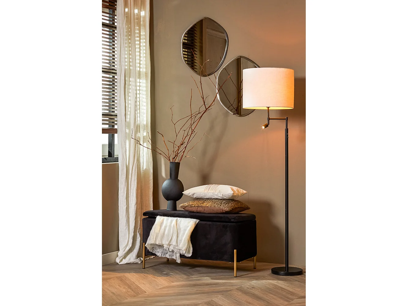 Lampadaire MONTANA - Ø25x140cm - Noir