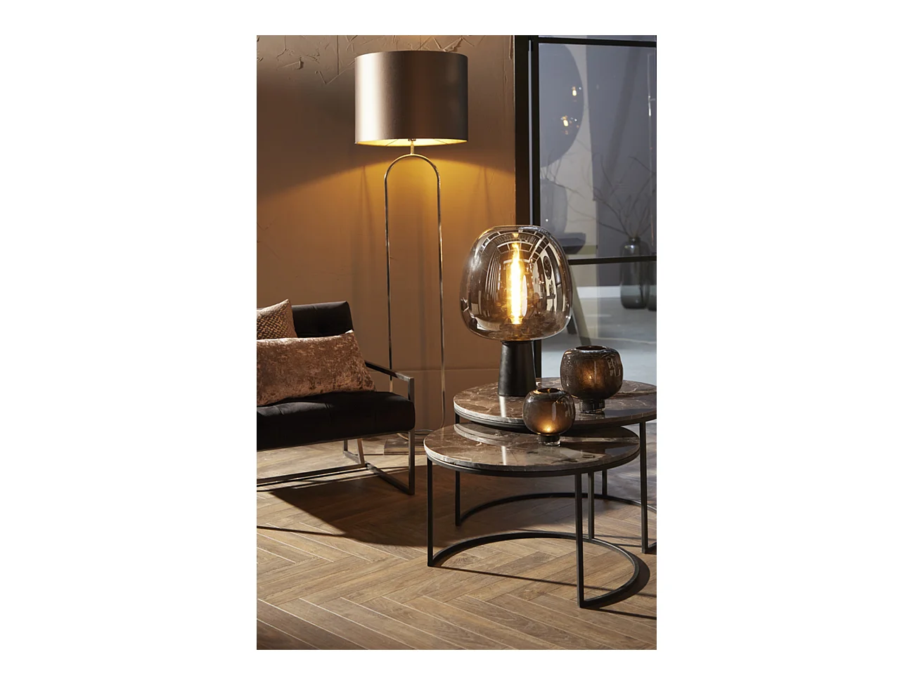 Lampadaire JAMIRI - 30x15x142cm - Argent