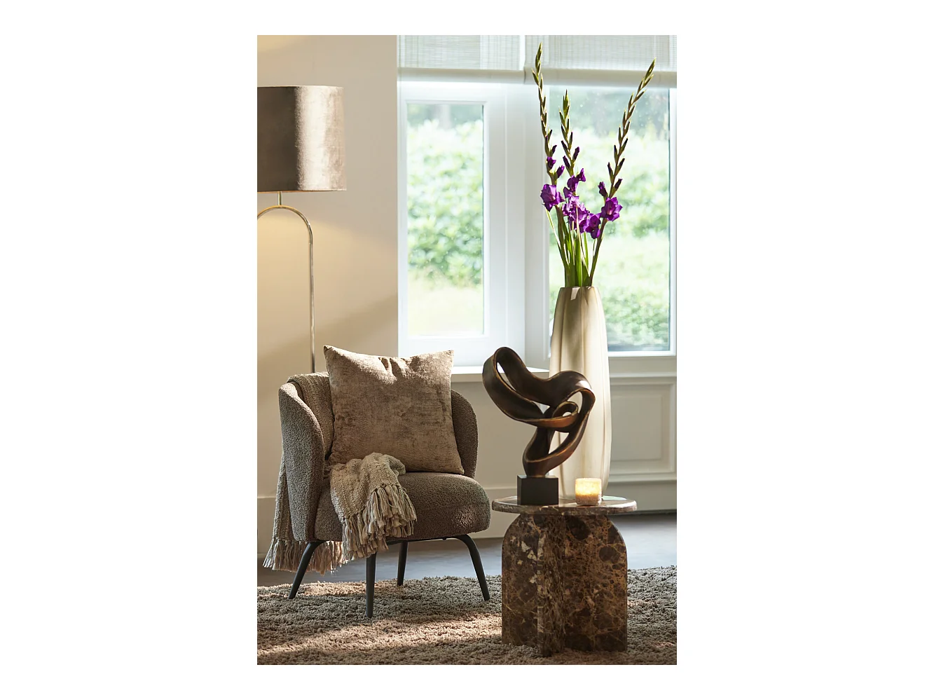 Lámpara de pie JAMIRI - 30x15x142cm - Plata