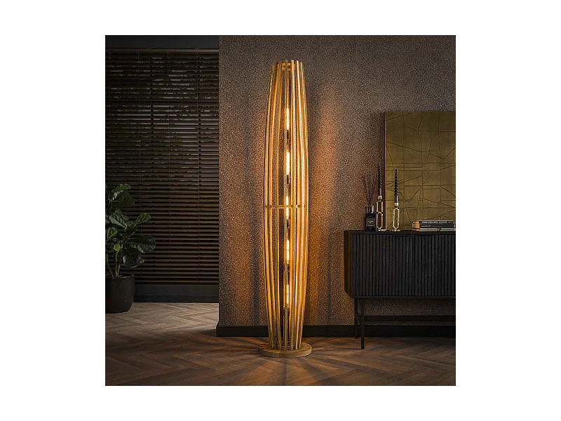 Stehleuchte Orbit 5L - Massiv Mango Natur - XL