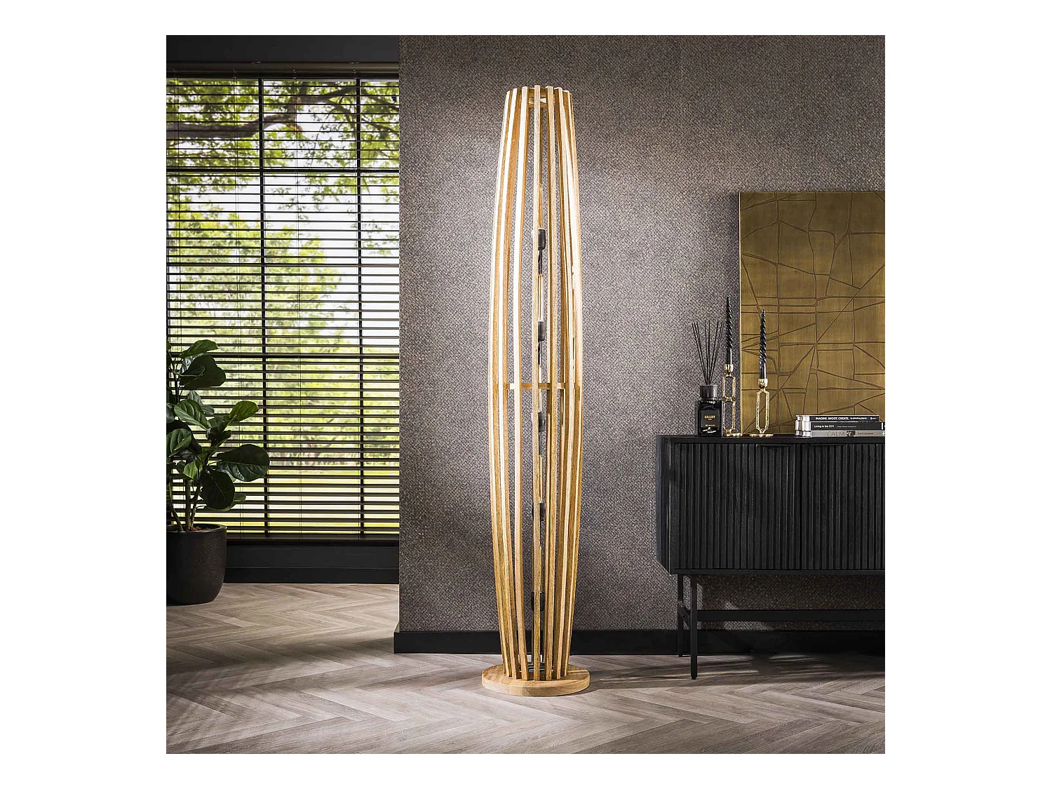 Lampadaire Orbit 5L - Mangue massif naturel - XL