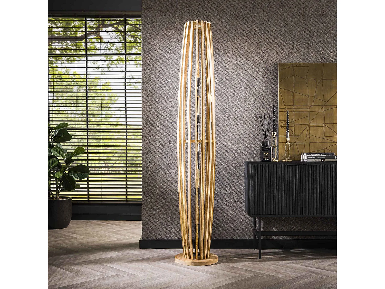 Lampadaire Orbit 5L - Mangue massif naturel - XL