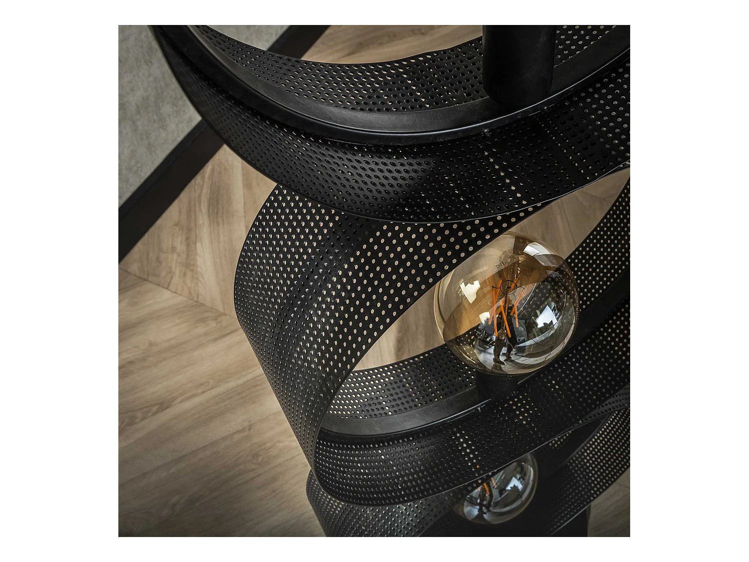 Stehleuchte 4L Ring Perforated - Anthrazit