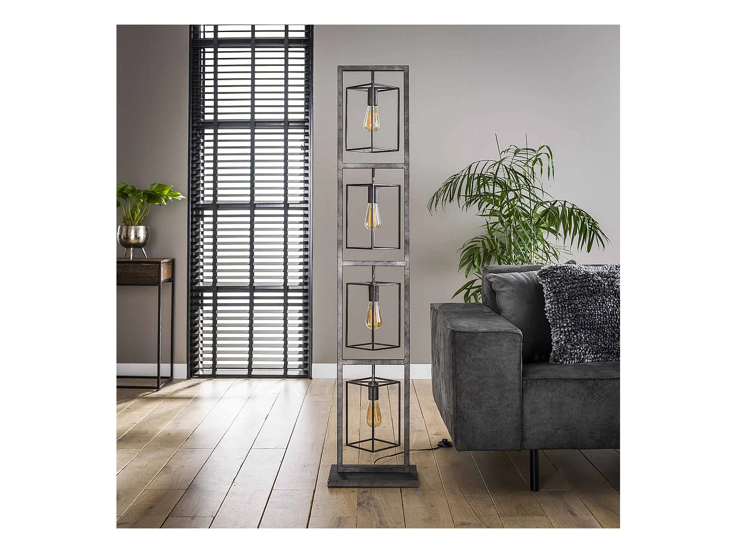 Lampadaire Cubic Tower - 4 Lampes - 34x24x160