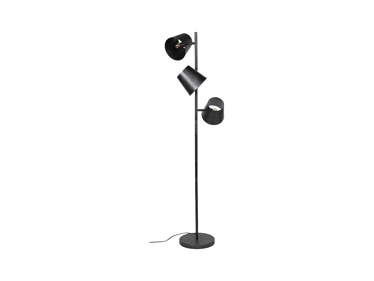 Lampadaire industriel - 3 sources lumineuses - Ø18 cinétique - Acier au charbon