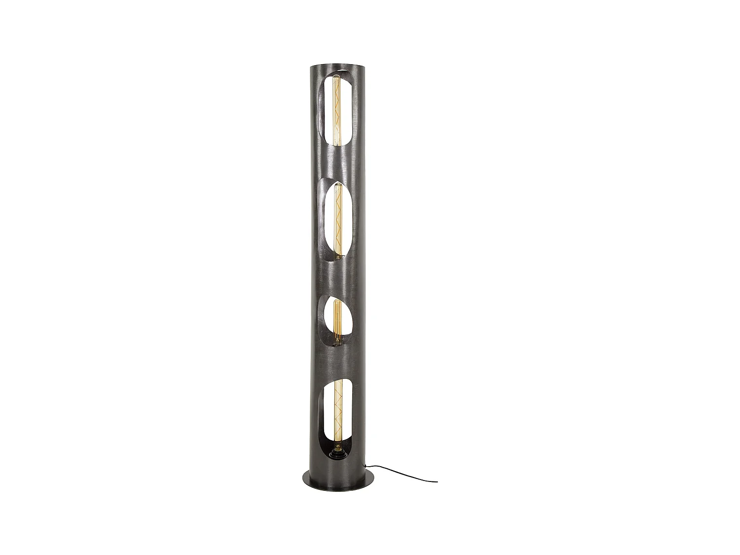 Lampadaire Organic Ø25 Cylindre XL 4L - Nickel Noir