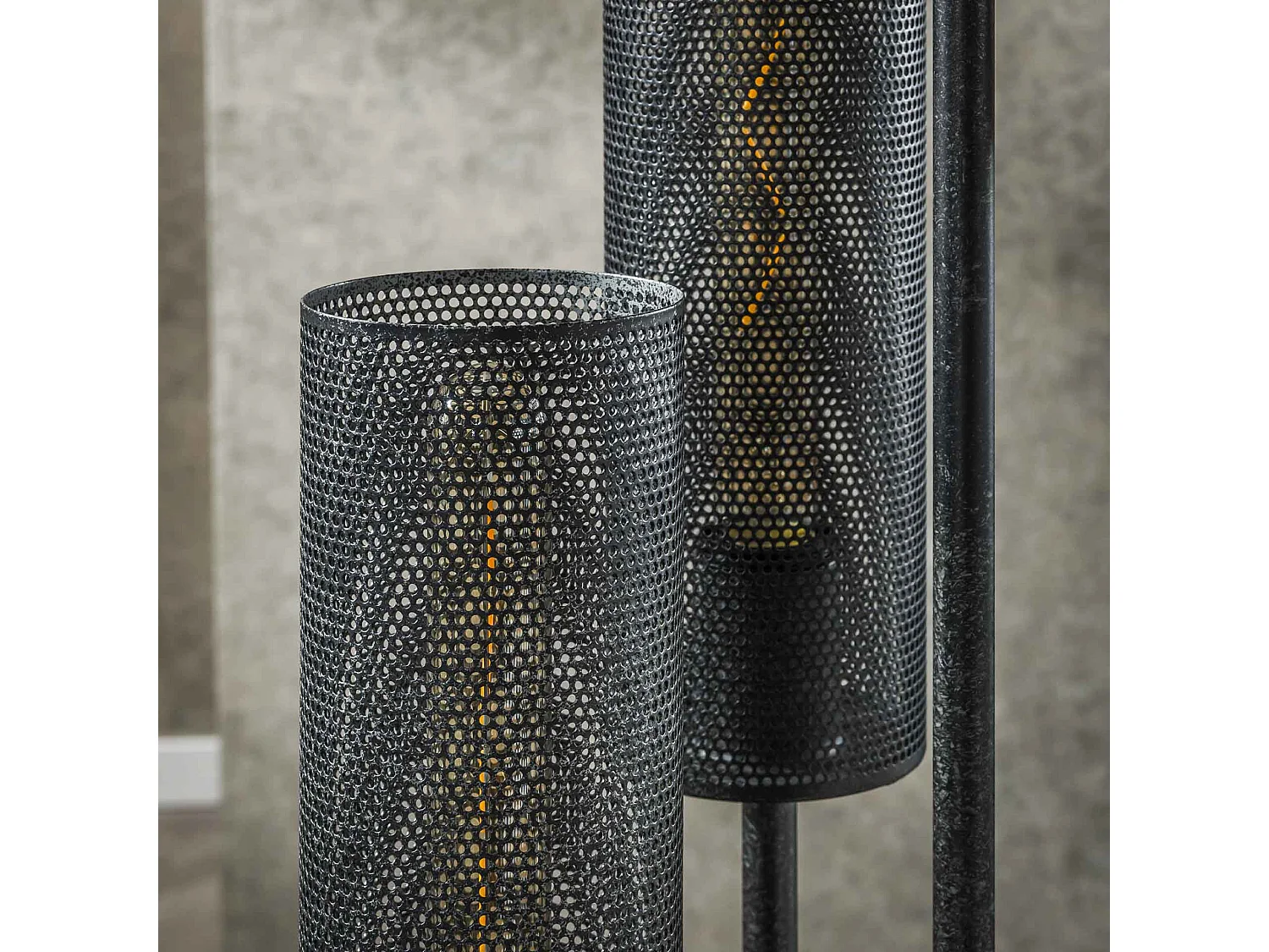 Lampadaire 5L Stepped Tube Mesh - Noir Artic