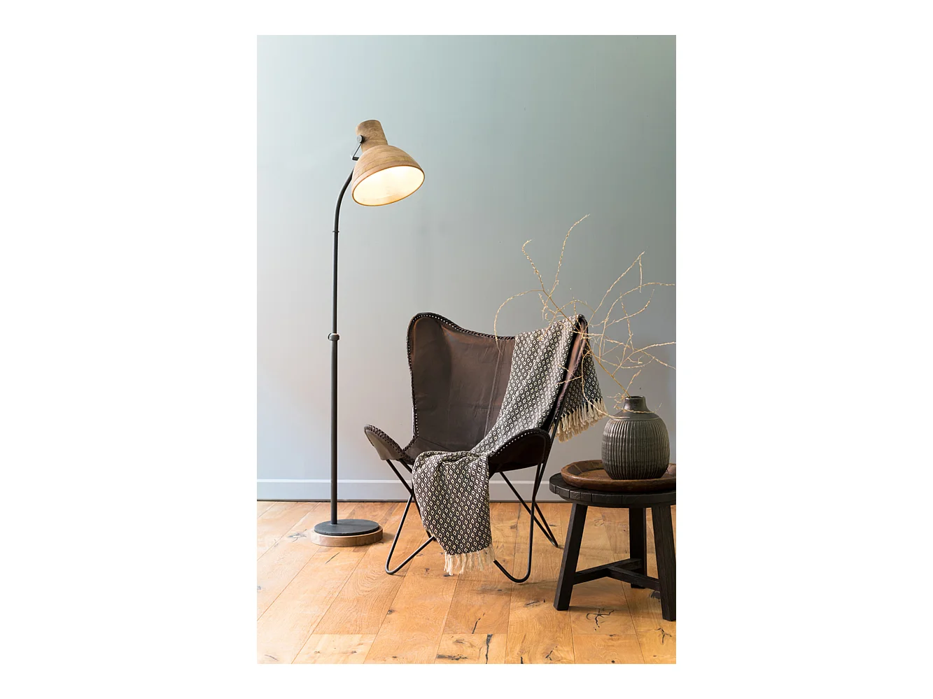 Lampadaire IMBERT - 47x29x129cm - Marron