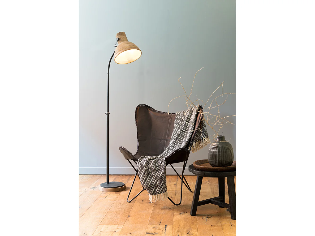 Lampadaire IMBERT - 47x29x129cm - Marron