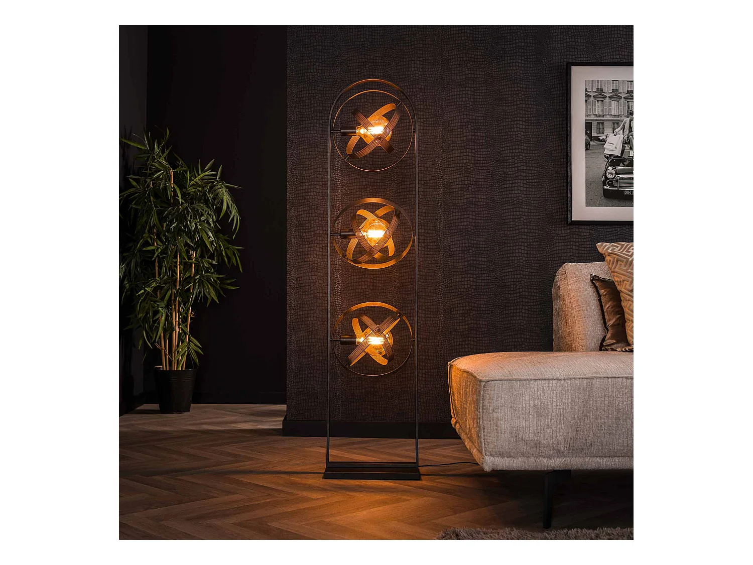 Lampadaire 3L Cosmos Mesh - Noir Artic