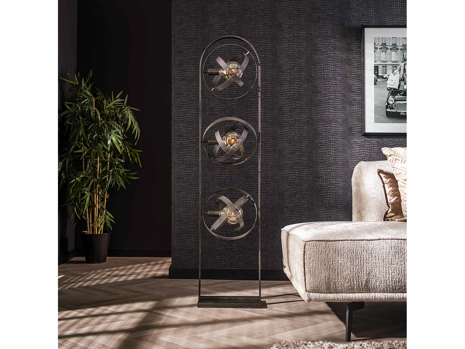 Lampadaire 3L Cosmos Mesh - Noir Artic