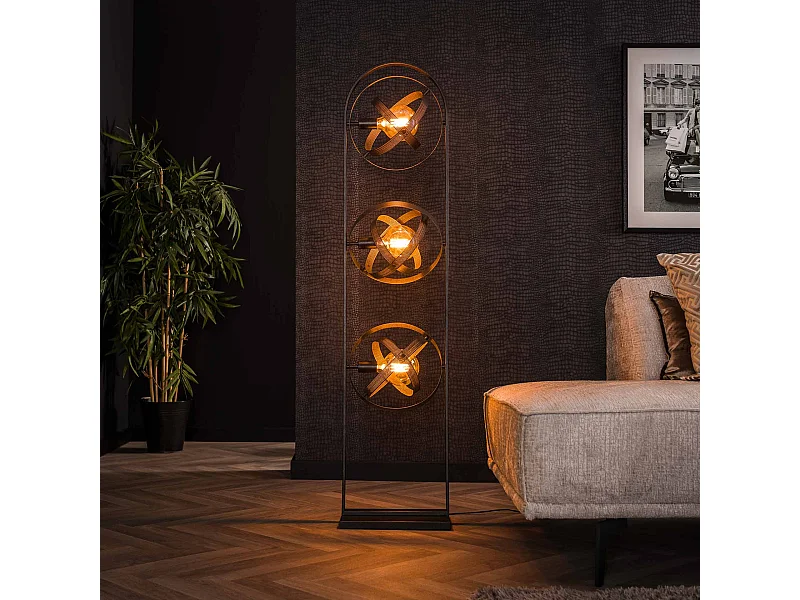 Vloerlamp 3L Cosmos Mesh - Artic Zwart