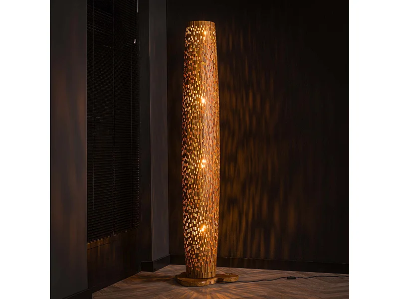 Lampadaire L Bars - Bois de teck - 184 cm