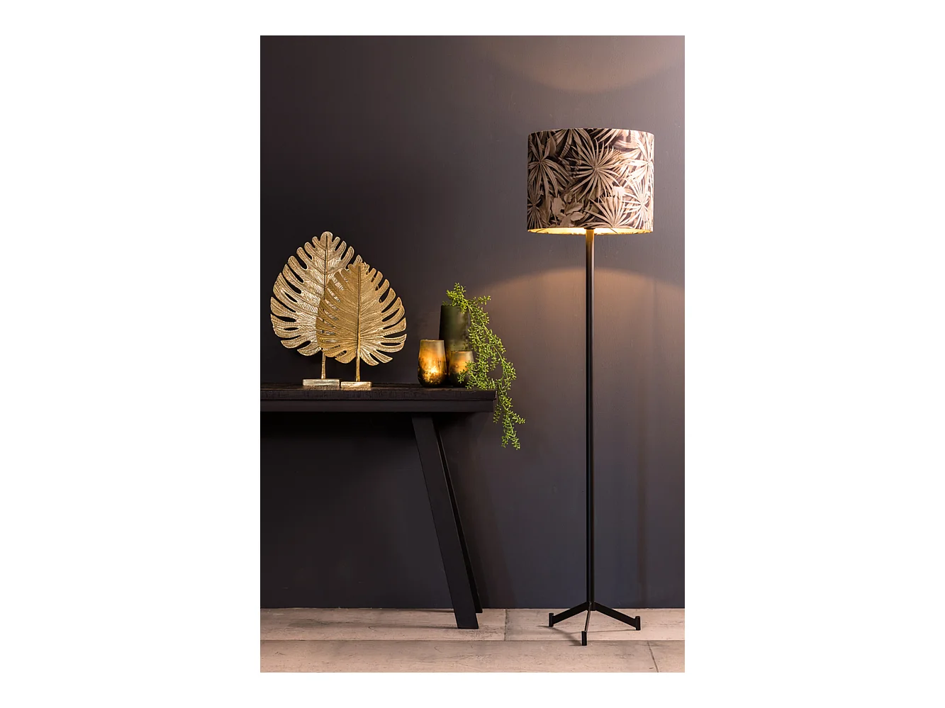 Lampadaire DENNIS - Ø30x131cm - Noir