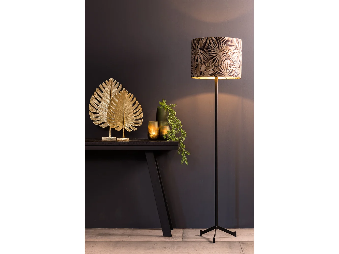 Lampadaire DENNIS - Ø30x131cm - Noir
