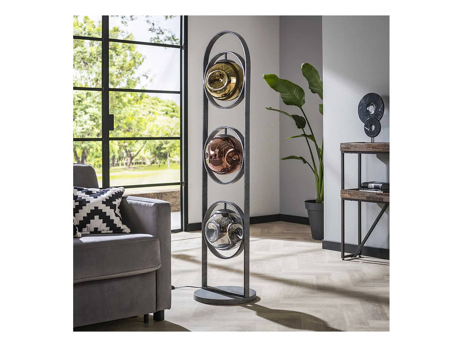 Lampadaire Stellar 3 Lampes Argent Vieilli