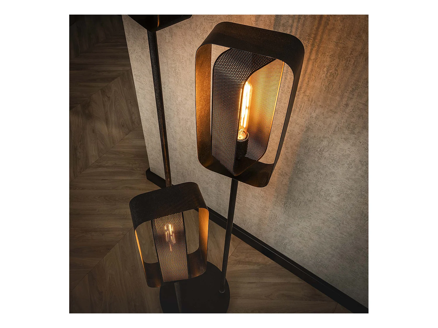 Lampadaire 3L Mesh Rotate - Noir Artic