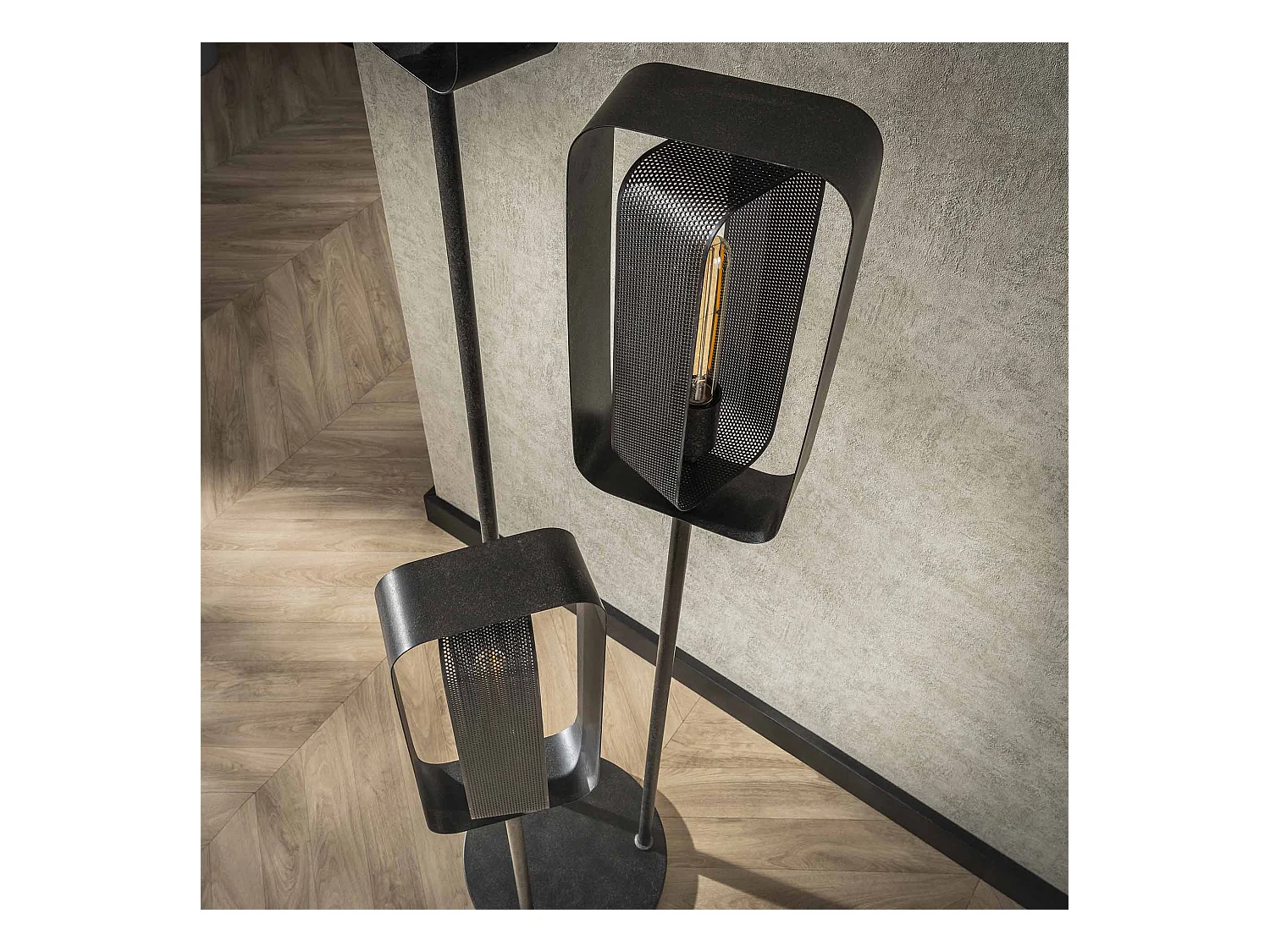 Lampadaire 3L Mesh Rotate - Noir Artic