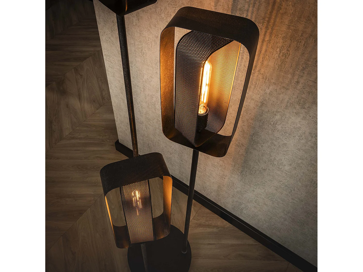 Lampadaire 3L Mesh Rotate - Noir Artic