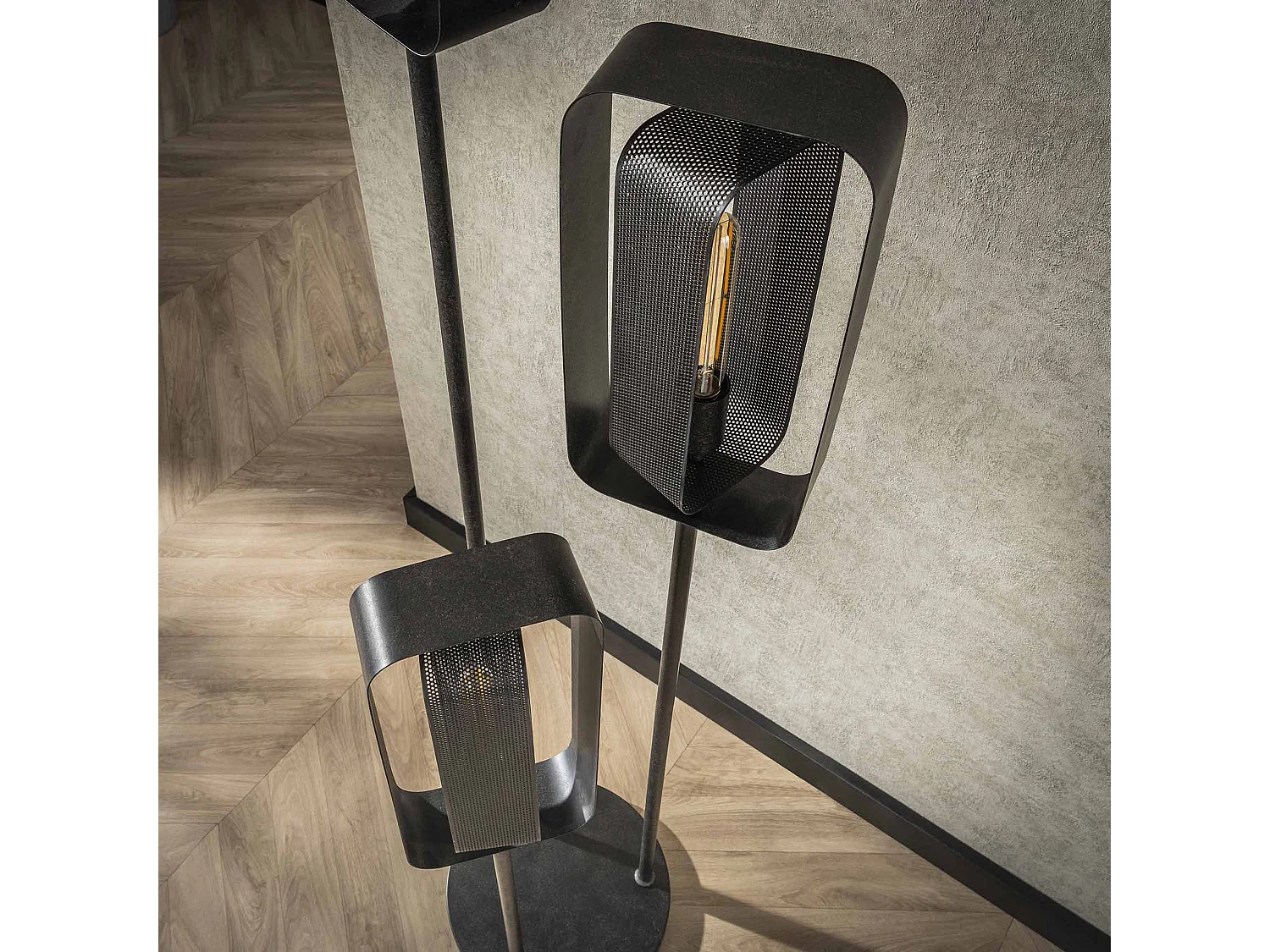 Lampadaire 3L Mesh Rotate - Noir Artic