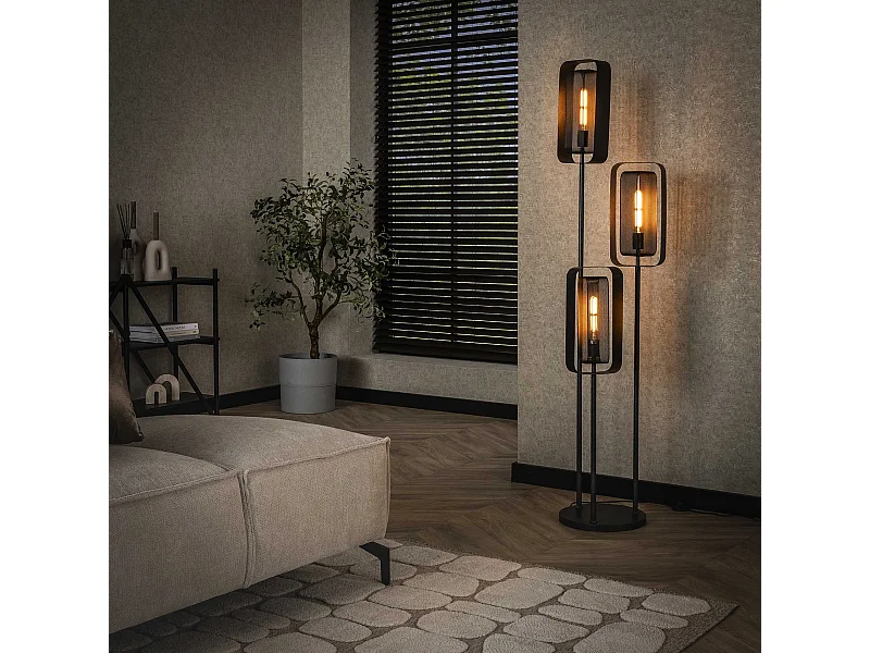 Lampadaire 3L Mesh Rotate - Noir Artic