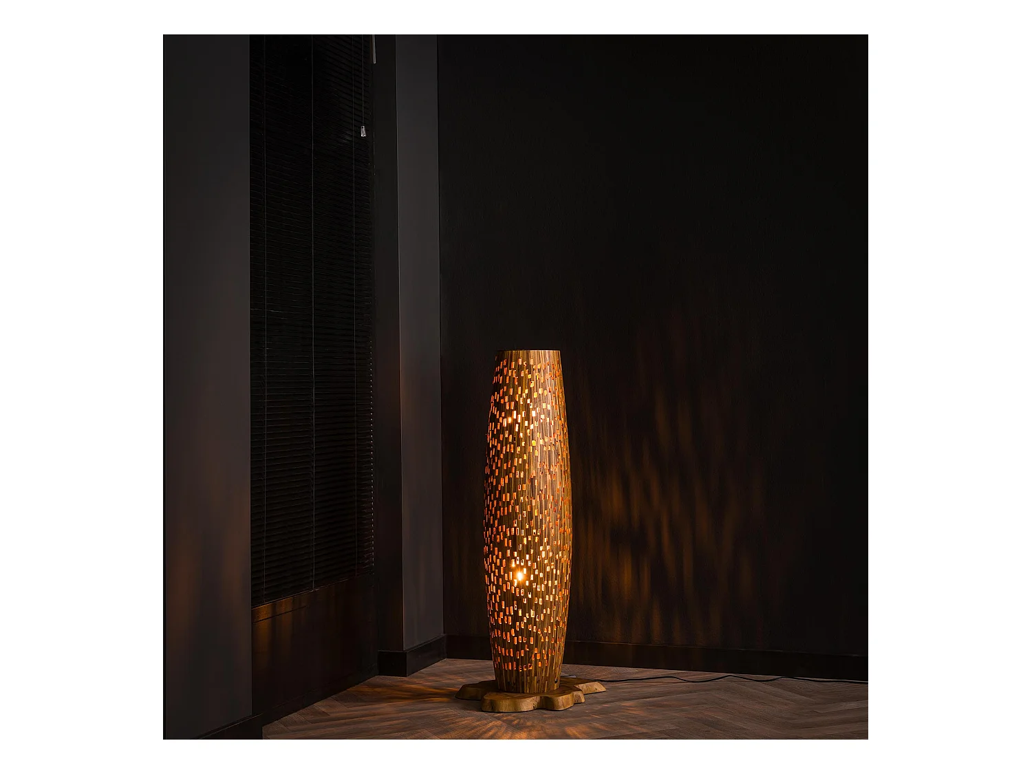 Lampadaire S Bars - Bois de teck - 104cm