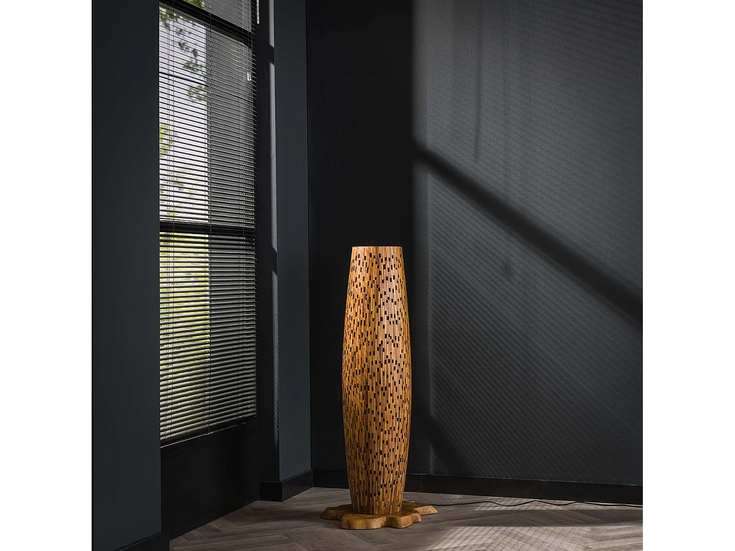 Lampadaire S Bars - Bois de teck - 104cm