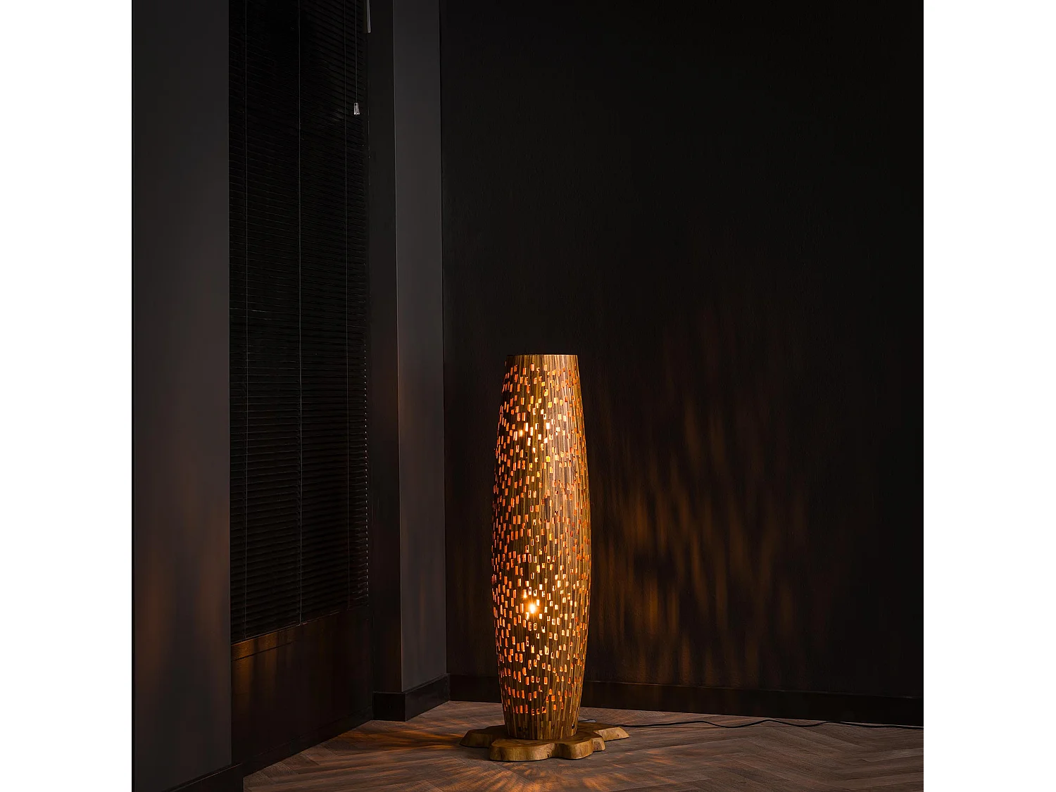 Lampadaire S Bars - Bois de teck - 104cm