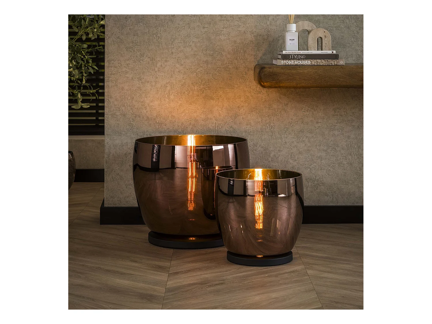 Lampadaire UP XXL - Verre cuivré - Ø48