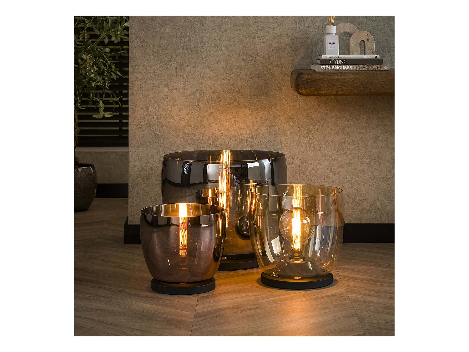 Lampadaire UP XXL - Verre cuivré - Ø48