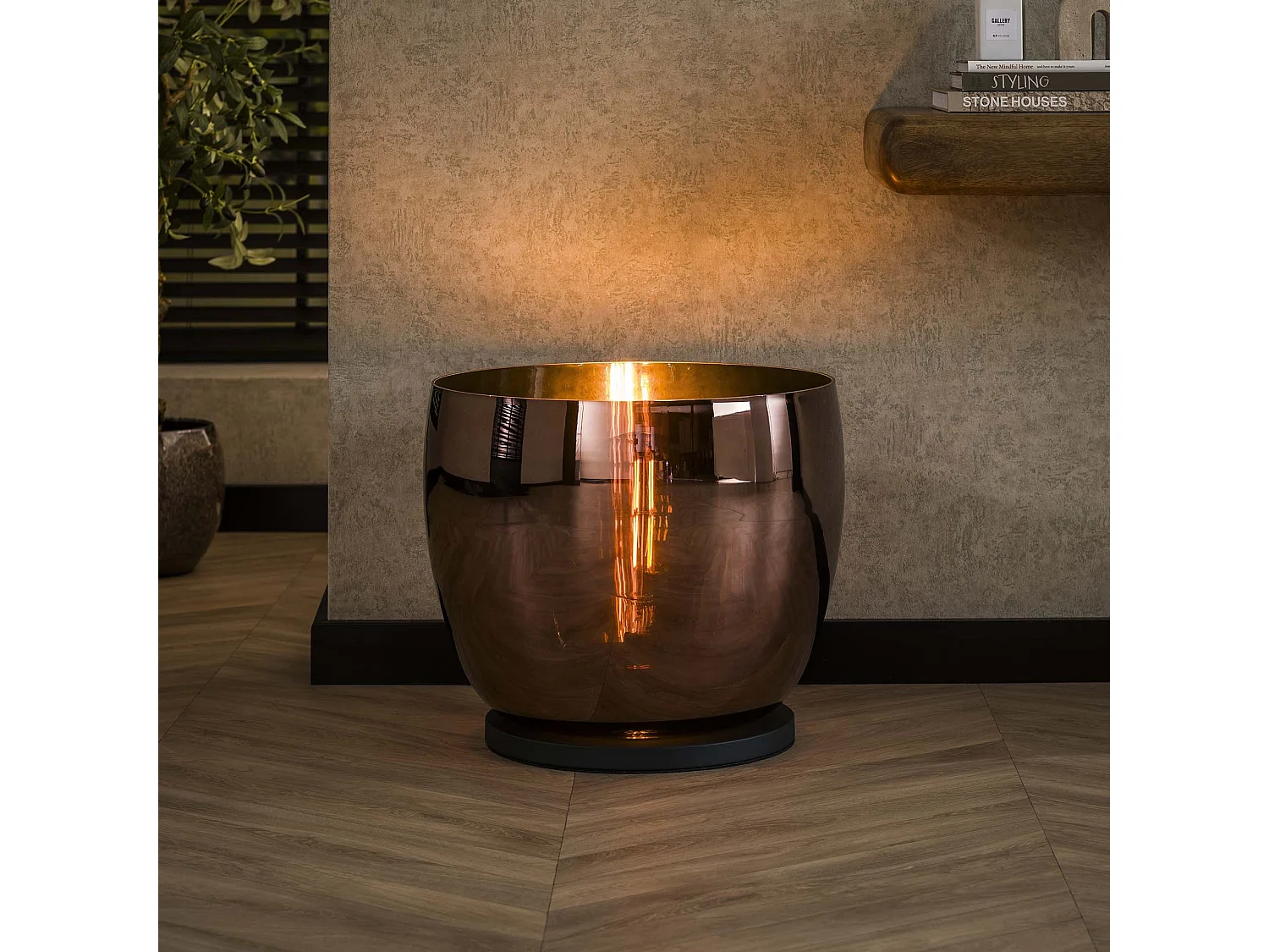 Lampadaire UP XXL - Verre cuivré - Ø48