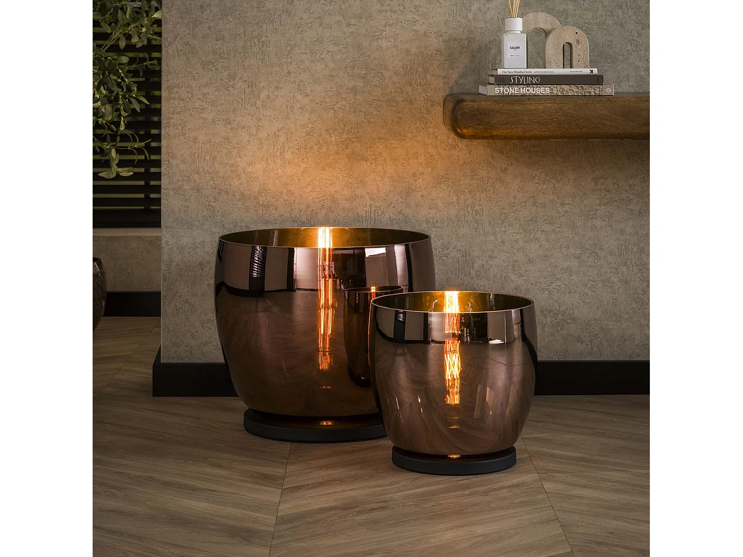 Lampadaire UP XXL - Verre cuivré - Ø48