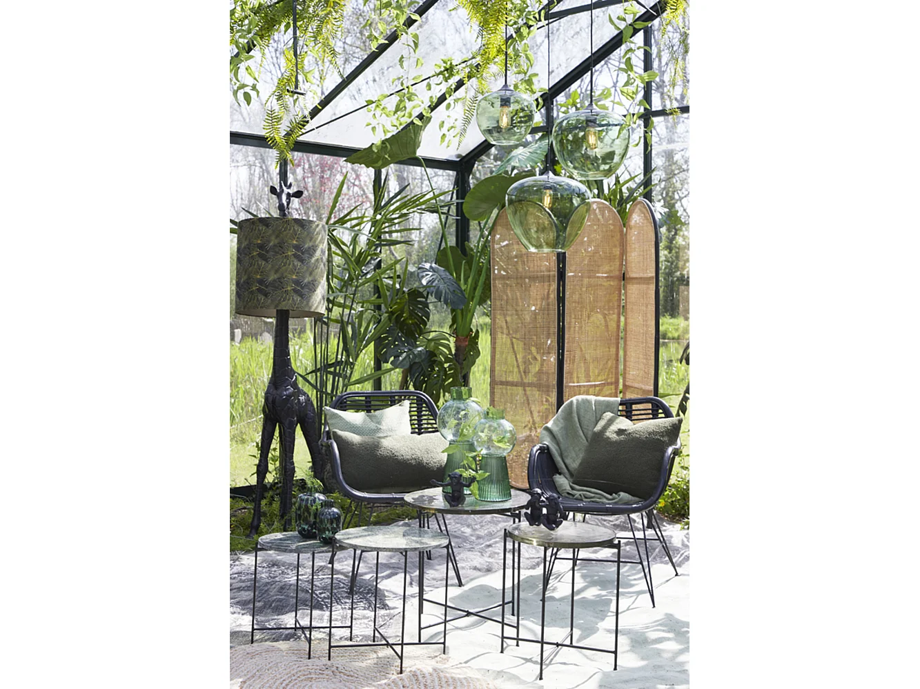 Lampadaire GIRAFFE - 44x33,5x184cm - Noir