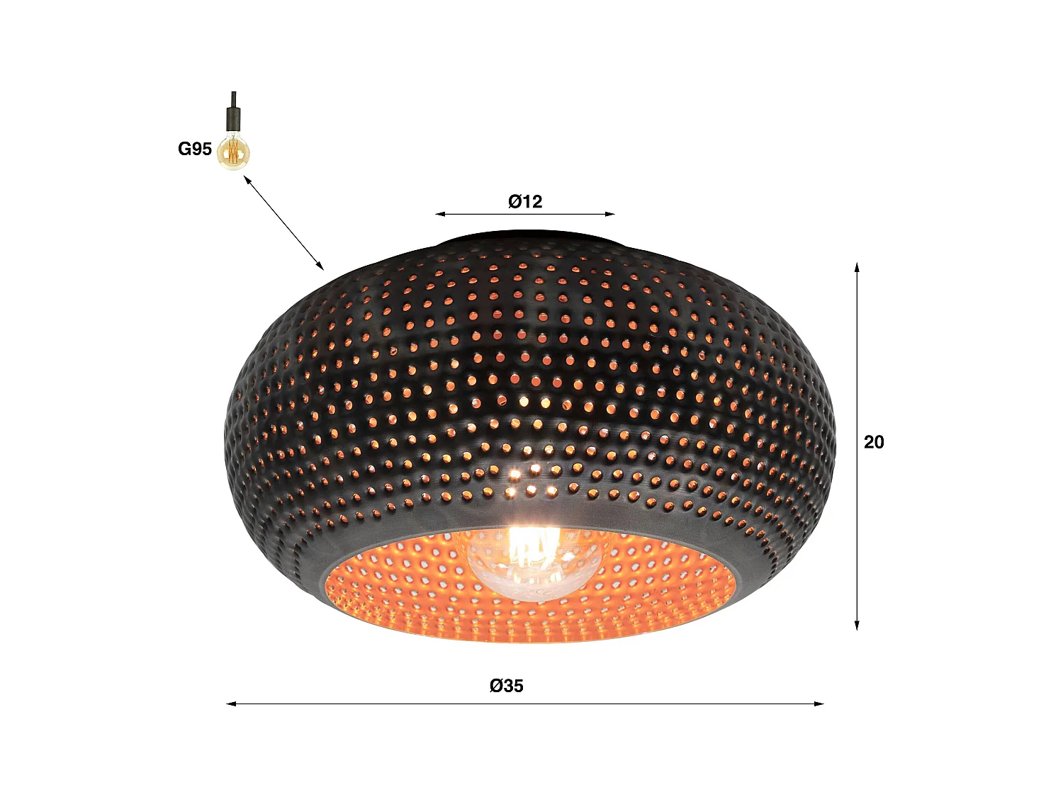 Lámpara de techo Ø35 Disk Punch