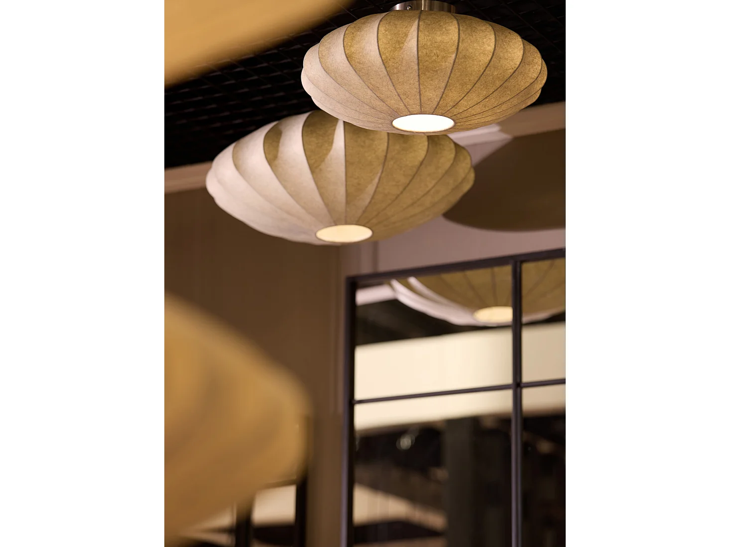 Plafonnier FAY - Ø40x17,5cm - Marron