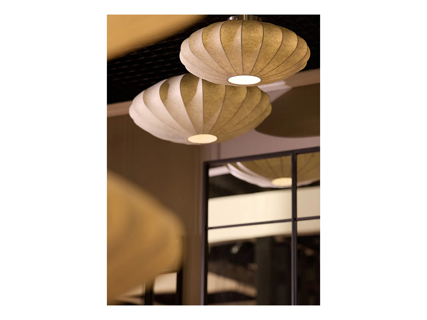 Plafonnier FAY - Ø40x17,5cm - Marron