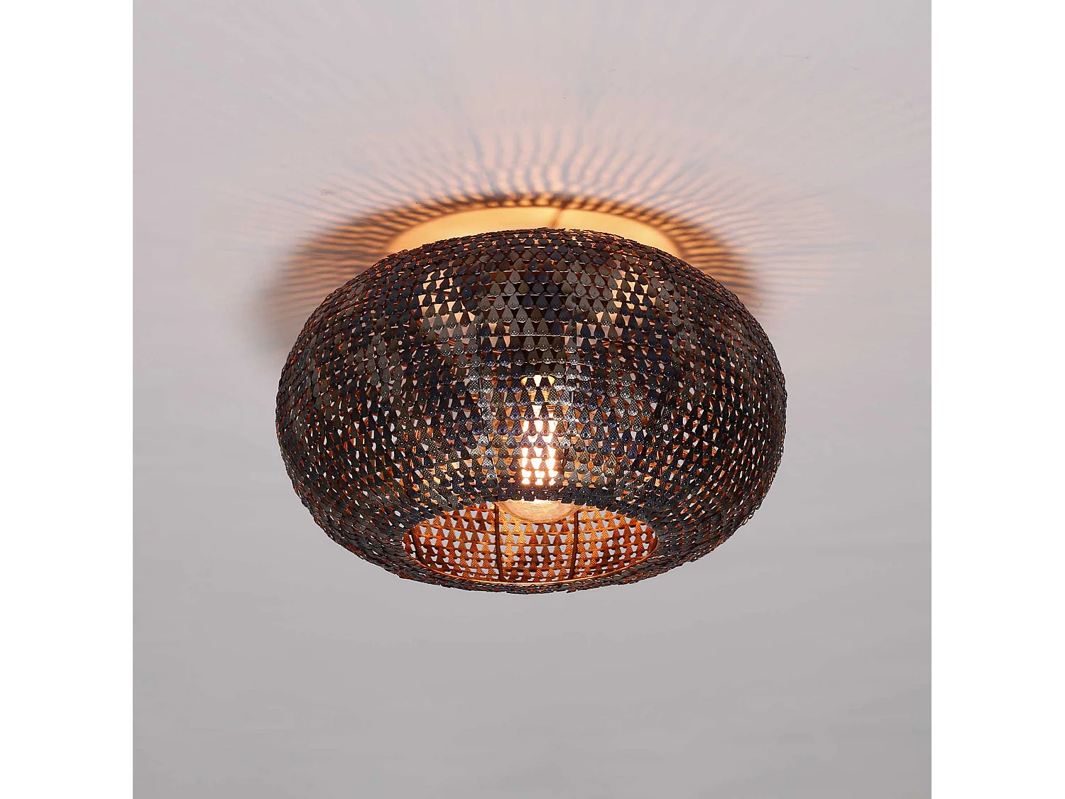 Plafonnier Ø40 Armor - Noir Marron