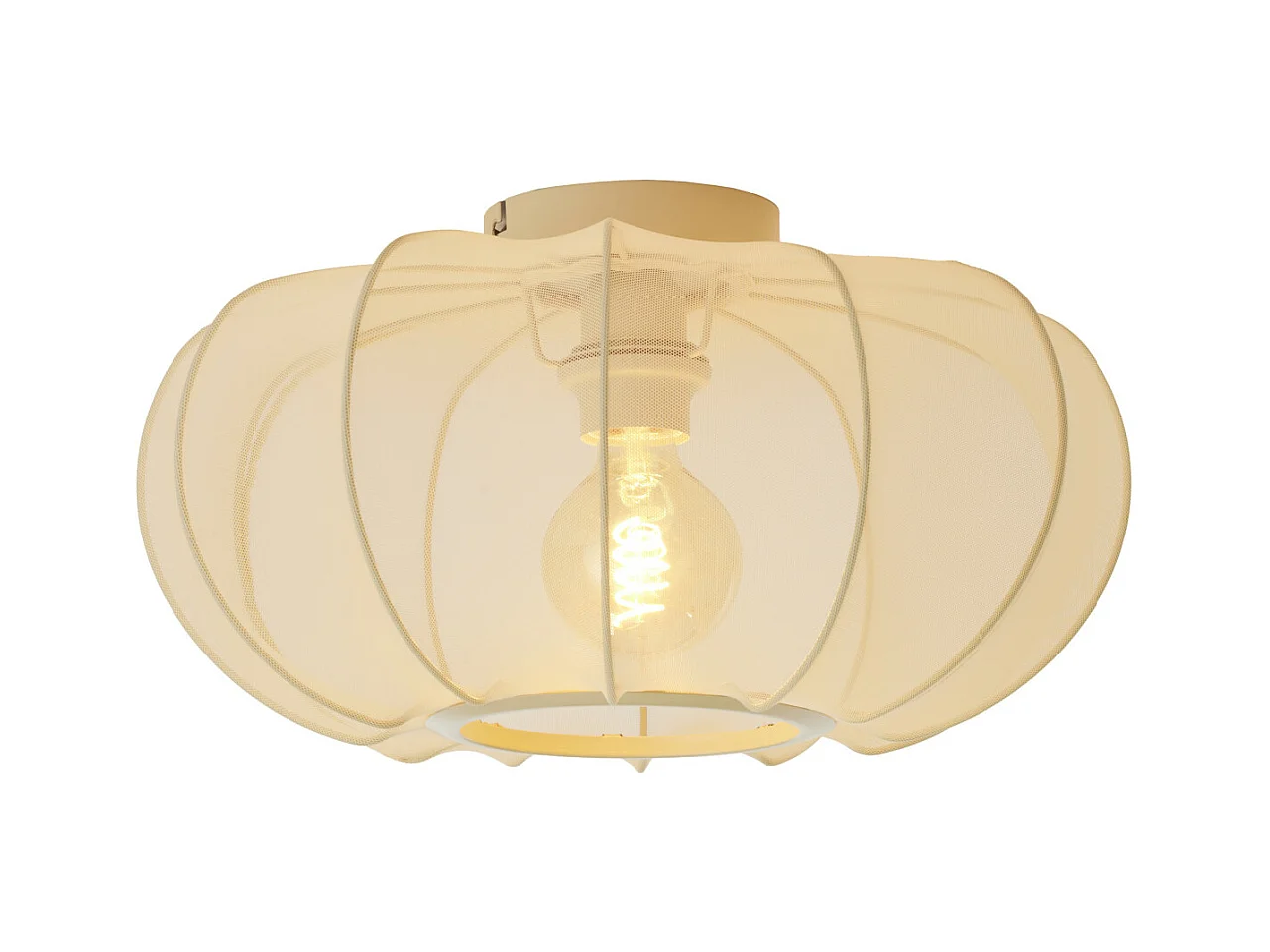 Plafonnier PLUMALIA - Ø40x21cm - Beige